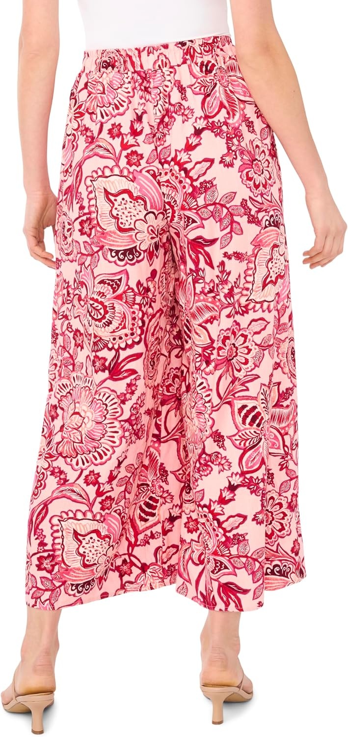 image:imageVince Camuto Womens Wide Leg Gathered PantsCherry Red