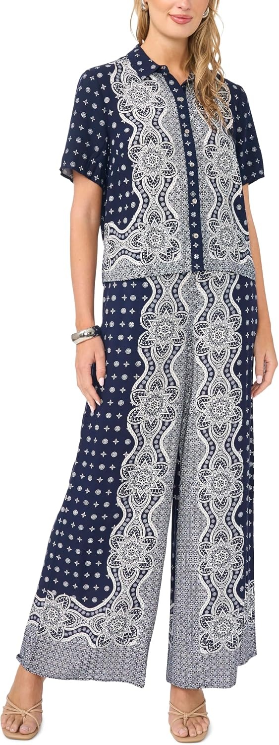 image:imageVince Camuto Womens Wide Leg Pull on PantClassic Navy