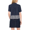 Vince Camuto Women’s Collar Button Down Short Sleeve Shirt(Classic Navy)
