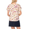 Vince Camuto Women’s Crew Neck Top with Ruffle Seam(New Ivory)