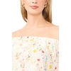 Vince Camuto Women’s Floral Off the Shoulder Long Sleeve Blouse(Ultra White)