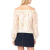 Vince Camuto Women’s Floral Off the Shoulder Long Sleeve Blouse(Ultra White)