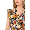 Vince Camuto Women’s Floral Print Flutter Sleeve V-neck Jumpsuit(Rich Black)