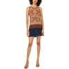Vince Camuto Women’s Floral Print Sleeveless Tank Top(Rust)