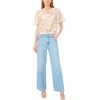 Vince Camuto Women’s Floral Print Tie Neck 3/4 Sleeve Blouse(Ultra White)
