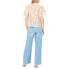 Vince Camuto Women’s Floral Print Tie Neck 3/4 Sleeve Blouse(Ultra White)