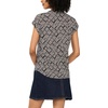 Vince Camuto Women’s Floral Print V-Neck Front Placket Blouse(Rich Black)