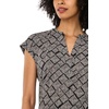 Vince Camuto Women’s Floral Print V-Neck Front Placket Blouse(Rich Black)