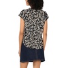 Vince Camuto Women’s Floral Print V-Neck Front Placket Blouse(Smoke Gray)