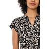 Vince Camuto Women’s Floral Print V-Neck Front Placket Blouse(Smoke Gray)