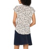 Vince Camuto Women’s Floral Print V-Neck Front Placket Blouse(Soft Cream)