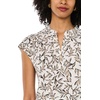 Vince Camuto Women’s Floral Print V-Neck Front Placket Blouse(Soft Cream)