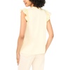 Vince Camuto Women’s Flutter Sleeve Tie Split Neck Blouse(Pale Lemon)