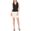 Vince Camuto Women’s Lace Trim V Neck Sleeveless Top(Rich Black)