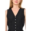 Vince Camuto Women’s Lace Trim V Neck Sleeveless Top(Rich Black)