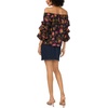 Vince Camuto Women’s Off the Shoulder 3/4 Bubble Sleeve Blouse(Rich Black)