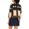 Vince Camuto Women’s Printed Collared Button Down 3/4 Sleeve Blouse(Rich Black)