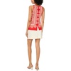 Vince Camuto Women’s Printed Sleeveless Tank Top(Lobster Red)