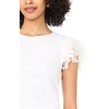 Vince Camuto Women’s Ruffle Short Sleeve Crew Neck Blouse(Ultra White)