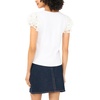 Vince Camuto Women’s Ruffle Short Sleeve Crew Neck Blouse(Ultra White)