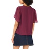 Vince Camuto Women’s Short Sleeve Tie Neck Princess Sleeve Blouse(Vineyard Plum)