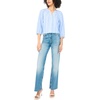 Vince Camuto Women’s Striped 3/4 Raglan Sleeve Button Down Blouse(Ultramarine)