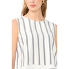 Vince Camuto Women’s Striped Sleeveless Crew Neck Blouse(Classic Navy)