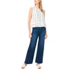 Vince Camuto Women’s Striped Sleeveless Crew Neck Blouse(Classic Navy)
