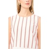 Vince Camuto Women’s Striped Sleeveless Crew Neck Blouse(Red Hot)