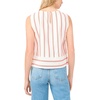 Vince Camuto Women’s Striped Sleeveless Crew Neck Blouse(Red Hot)