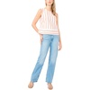 Vince Camuto Women’s Striped Sleeveless Crew Neck Blouse(Red Hot)