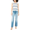 Vince Camuto Women’s Striped Sleeveless Crew Neck Top(Denim)