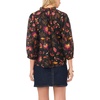Vince Camuto Women’s Tie Neck 3/4 Peasant Sleeve Blouse(Rich Black)