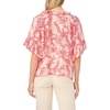 Vince Camuto Women’s Tie V Neck 3/4 Sleeve Ruffle Front Blouse(Summer Rose)