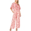 Vince Camuto Women’s Tie V Neck 3/4 Sleeve Ruffle Front Blouse(Summer Rose)