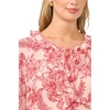 Vince Camuto Women’s Tie V Neck 3/4 Sleeve Ruffle Front Blouse(Summer Rose)