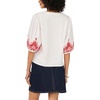 Vince Camuto Women’s Trim Detailed V Neck 3/4 Sleeve Blouse(Ultra White)