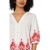 Vince Camuto Women’s Trim Detailed V Neck 3/4 Sleeve Blouse(Ultra White)