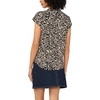 Vince Camuto Women’s V Front Placket Short Sleeve Blouse(Rich Black)