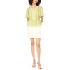 Vince Camuto Women’s V Neck 3/4 Sleeve Button Down Top(Flora Green)