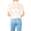 Vince Camuto Women’s V Neck 3/4 Sleeve Button Down Top(Ultra White)
