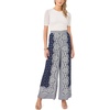 Vince Camuto Women’s Wide Leg Pull on Pant(Classic Navy)