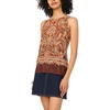Vince Camuto Women’s Floral Print Sleeveless Tank Top(Rust)