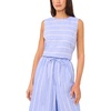 Vince Camuto Women’s Linen Sleeveless Crew Neck Blouse(Ultramarine)
