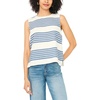 Vince Camuto Women’s Striped Sleeveless Crew Neck Top(Denim)