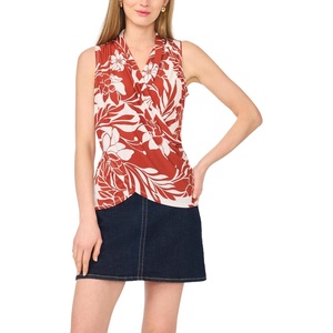 Vince Camuto Women’s Front Cross Over Wrap Sleeveless Tank Top(Rust)