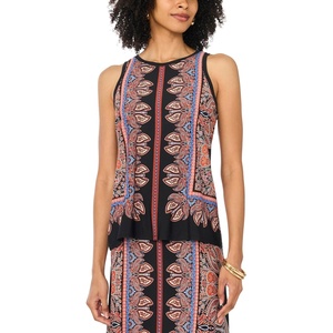 Vince Camuto Women’s Printed Sleeveless Tank Top(Rust)