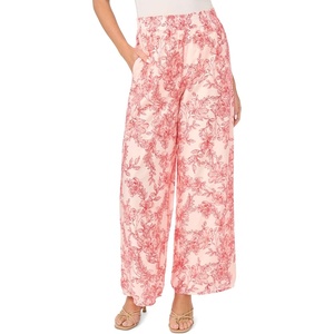 Vince Camuto Women’s Smocked Waist Wide Leg Pant(Summer Rose)