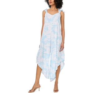 Vince Camuto Women’s Tie Strap Sleeveless Wide Leg Jumpsuit(Blue Cloud)