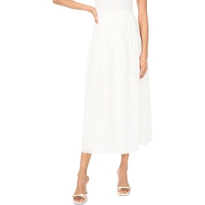 Vince Camuto Women’s Yoke Waist Band Maxi Skirt(Ultra White)